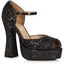 5.5" Heel Open Toe Shoe With Ankle Strap Ellie 557/SPARKLE