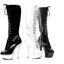 Full Lace Up Knee High Platform Stiletto High Heels Boots Ellie 609/JUNGLE