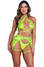 Sequin Garter Belt With Attached Leg Straps Roma 6417