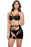 2Pc Pride Light-Up Vinyl Bra Set With Vinyl Shorts Roma 6503