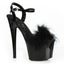 7 Platform Sandal With Marabou Ellie 709/WHITNEY