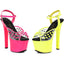 Spike Studs Neon Blacklight Platform High Heels Ellie 711/SOLAR