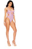 Lace And Mesh Slip On Teddy With Underwire Cups, Strappy Front Detail, Cut Out Sides, Adjustable Straps And Hook And Eye Back Closure. Elegant Moments 77181