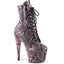 7" Heel, 2 3/4" Pf Lace-Up Mid Calf Boot, Side Zip Pleaser Pleaser ADORE/1020SPWR