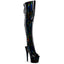 7" Heel, 2 3/4"Pf Open Toe/Heel Over-The-Knee Boot, Side Zip Pleaser Pleaser ADORE/3019HWR