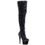7" Heel, 2" PF Sequin Thigh High Boot, Inside Zip Pleaser Pleaser ADORE/3020