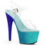 7" Heel, 2 3/4" Ombre Glittered PF Ankle Strap Sandal Pleaser Pleaser ADORE/708OMBRE