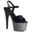 7" Heel, 2 3/4" Ombre Glittered PF Ankle Strap Sandal Pleaser Pleaser ADORE/709OMBRE