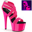 7" Heel, 2 3/4" PF UV Reactive Criss Cross Sandal, Back Zip Pleaser Pleaser ADORE/769UV