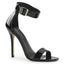 5" Heel, Closed Back Sandal W/ Buckled Ankle Strap Blk Pat Pleaser Pleaser AMUSE/10