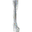 7" Heel, 2 3/4" Pf Peep Toe Thigh Boot W/Rs, Side Zip Pleaser Pleaser BEJ3011-7/SHG/SRS