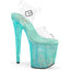 8" Heel, 4" Pf Ankle Strap Sandal W/ Resin Rs Pleaser Pleaser BEJEWELED/808RRS