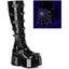 5" Chunky Heel, 3" P/F Open Front Knee High Bt, Inside Zip Pleaser Demonia CAMEL/223