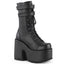 5" Chunky Heel, 3" P/F Lace-Up Mid-Calf Boot, Back Zip Pleaser Demonia CAMEL/250