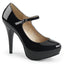 5 1/4" Heel, 1 1/4" PF Maryjane W/Concealed PT Pump Blk Pat Pleaser Pink Label CHLOE/02