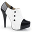 5 1/4" Heel, 1 1/4" Concealed PF 3 Button Ankle Boot W/Conce Blk-Wht Pat Pleaser Pink Label CHLOE/11