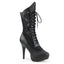 5 1/4" Heel, 1 1/4" PF Calf High Boot Blk Faux Leather Pleaser Pink Label CHLOE/115