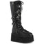 3 1/2" Pf Lace-Up Knee High Boot, Outside Zip Pleaser Demonia DAMNED/220
