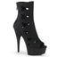 6" Heel, 1" PF Peep Toe Cutout Ankle Boot, Back Zip Pleaser Pleaser DELIGHT/1014
