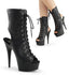 6" Heel, 1 3/4" PF Open Toe/Back Lace-Up Bootie, Side Zip Pleaser Pleaser DELIGHT/1016