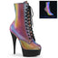 6" Heel, 1" PF Lace-Up Front Ankle Boot, Side Zip Pleaser Pleaser DELIGHT/1020REFL