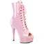 6" Heel, 1 3/4" Pf Peep Toe Lace-Up Ankle Boot, Side Zip Pleaser Pleaser DELIGHT/1021