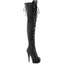 6" Heel, 1 3/4" Pf Lace-Up Thigh Boot, 1/2 Inside Zip Pleaser Pleaser DELIGHT/3022