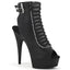 6" Heel, 1 3/4" Pf Open Toe/heel Ankle Boot, Side Zip Pleaser Pleaser DEL600/18/BPU/M