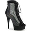 6" Heel, 1 3/4" Pf Lace-Up Peep Toe Ankle Boot, Back Zip Pleaser Pleaser DEL600-33RM/BFS-RS/M