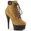 6" Heel, 1 3/4" PF Lace-up Front Bootie, Side Zip Pleaser Pleaser DELIGHT/600TL/02