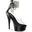 6" Heel, 1 3/4" Pf Rs Ankle Cuff Sandal, Back Zip Pleaser Pleaser DELIGHT/624RS