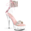 6" Heel, 1 3/4" Pf Ankle Cuff Sandal W/Rs, Back Zip Pleaser Pleaser DELIGHT/627RS