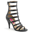 4" Heel Ankle Boot Blk Faux Leather Pleaser Pink Label DREAM/438