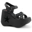 5" Star Cutout Platform Wedge Ankle Strap Sandal Pleaser Demonia DYNAMITE/02