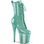 8" Heel, 4" Pf Lace Up Front Ankle Boot, Side Zip Pleaser Pleaser FLAMINGO/1040GP