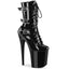 8" Heel, 4" Pf Lace-Up Multi Buckled Ankle Boot, Side Zip Pleaser Pleaser FLAMINGO/1043
