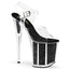 8" Heel, 4" Pf Ankle Strap Sandal W/glitter Filled Bottom Pleaser Pleaser FLAMINGO/808G