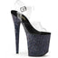 8" Heel, 4" Pf Ankle Strap Sandal W/Holographic Glitter Cov Pleaser Pleaser FLAMINGO/808LG
