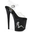 8" Heel, 4" Pf Ankle Strap Sandal W/Rs Trucker Girl Pleaser Pleaser FLAMINGO/808TGRS