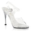 4 1/2" (11.5cm) Heel Ankle Strap Sandal Clr Lucite Pleaser Fabulicious GALA/08