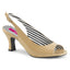3" Heel Slingback Peep Toe Pump Cream Pat Pleaser Pink Label JENNA/02