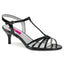 2 1/2" Heel T-Strap Sandal Blk Pat Pleaser Pink Label KITTEN/06