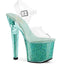 7" Heel, 3 1/4" Pf Ankle Strap Sandal W/Iridescent Glitters Pleaser Pleaser LOVESICK/708SG