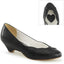 1 1/2" Kitten Wedge Pump Black Faux Leather Pleaser Pin Up Couture LULU/05