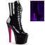7" Heel, 2 3/4" PF Two Tone Lace-up Ankle Boot, Side Zip Pleaser Pleaser SKY/1020TT