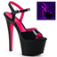 7" Heel, 2 3/4" PF Two Tone Ankle Strap Sandal Pleaser Pleaser SKY/309TT