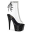 7" Heel, 2" PF Open Toe/Heel Ankle Boot w/RS Pleaser Pleaser STARDUST/1018C/2RS