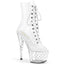 7" Heel, 2 3/4" Pf Lace Up Peep Toe Ankle Boot W/Rs Pleaser Pleaser STARDUST/1021C/7