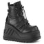 4" Wedge PF Lace-Up Ankle Boot w/ Hook, Loop Strap Pleaser Demonia STOMP/13