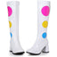 White 3" Knee High Boot With Zipper Womens Shoes Boots Ellie Sexy Ellie 300/DOTTY